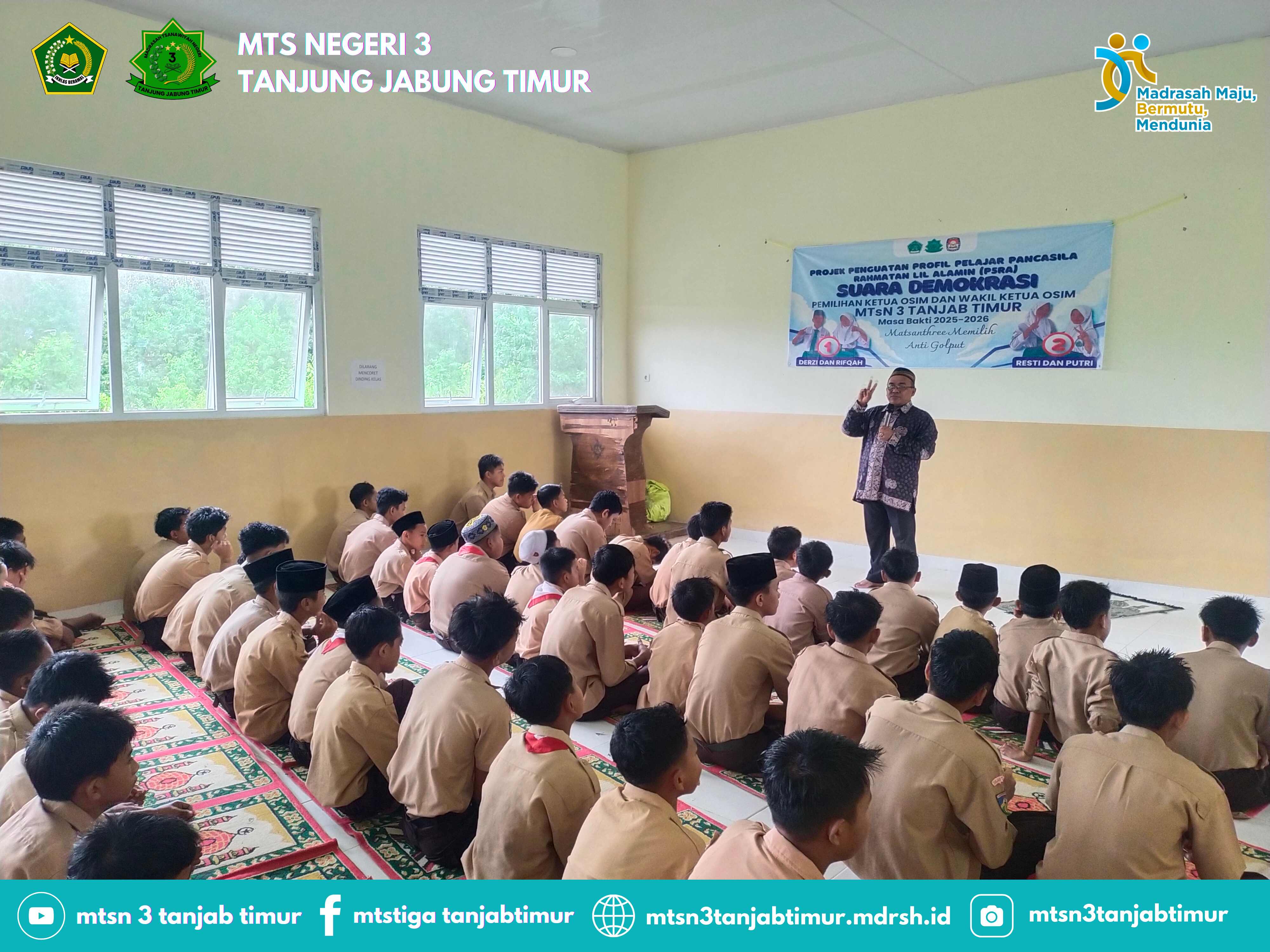 Siswa-Siswi Pertama Masuk Sekolah di Bulan Suci Ramadhan dengan Semangat