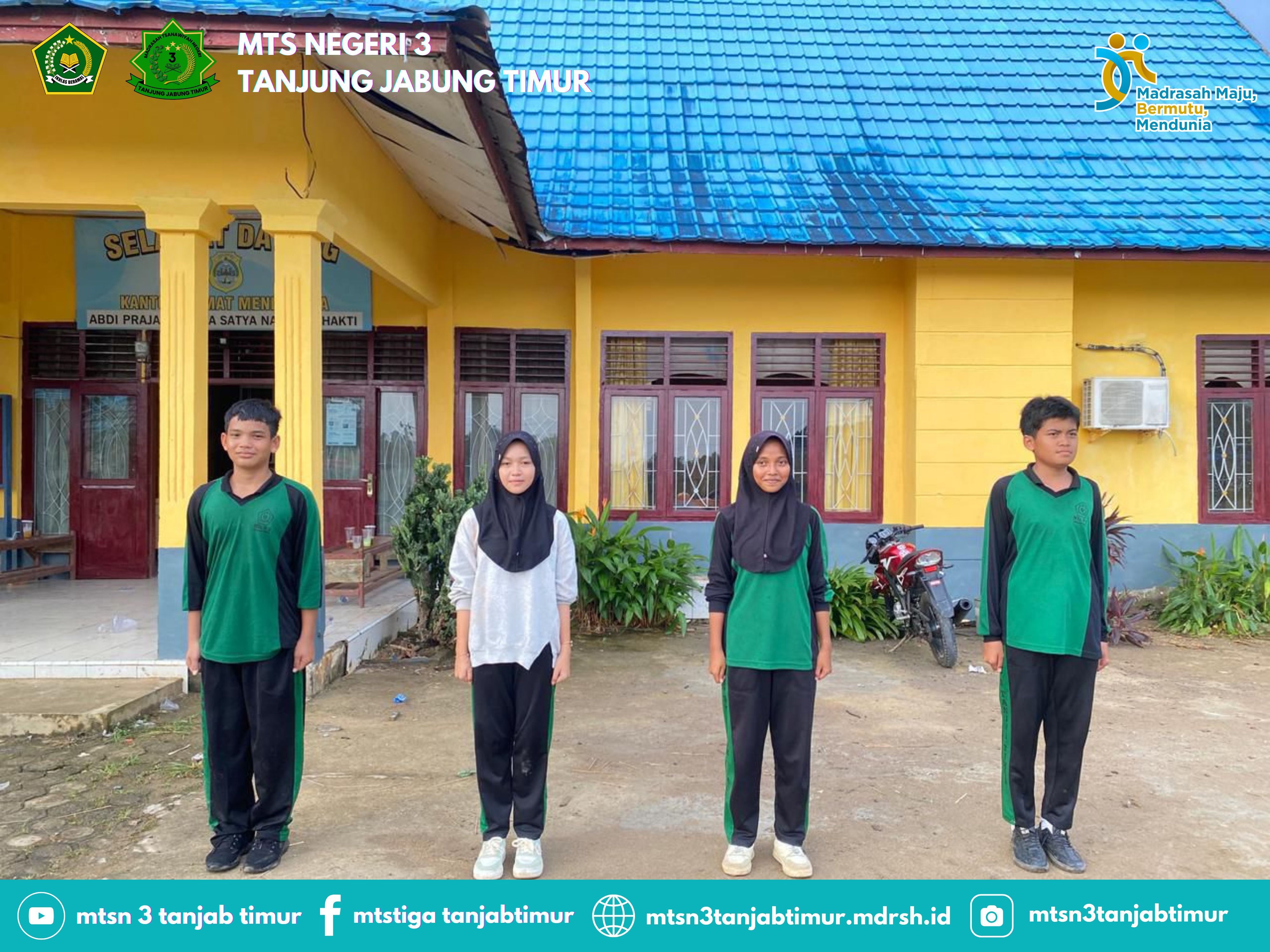 Empat Siswa MTsN 3 Tanjung Jabung Timur Terpilih Sebagai Anggota Paskibra Tingkat Kecamatan Mendahara