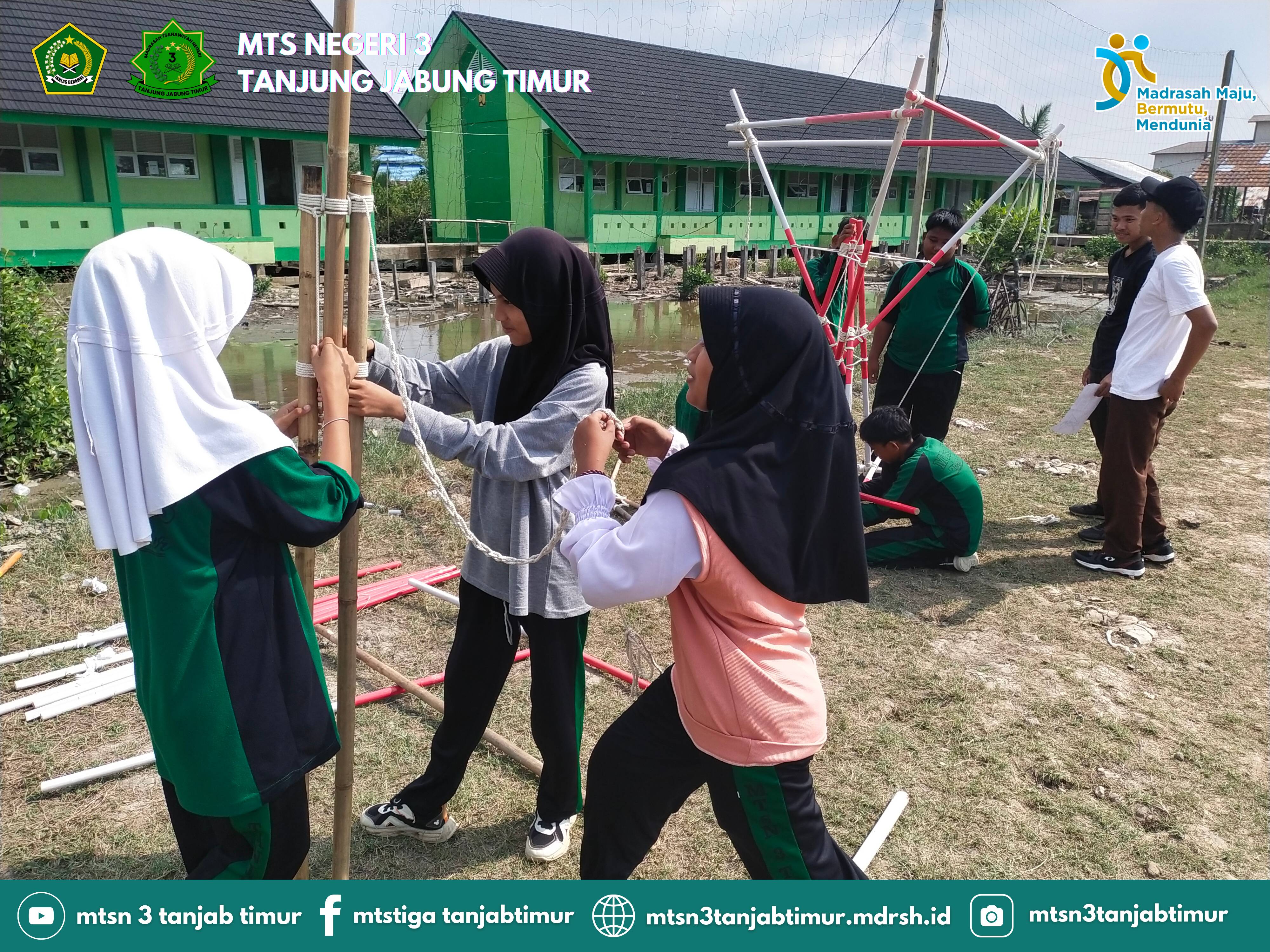 Tim Pramuka MTsN 3 Tanjung Jabung Intensif Latihan Jelang Jambore Kwartir Ranting 2025
