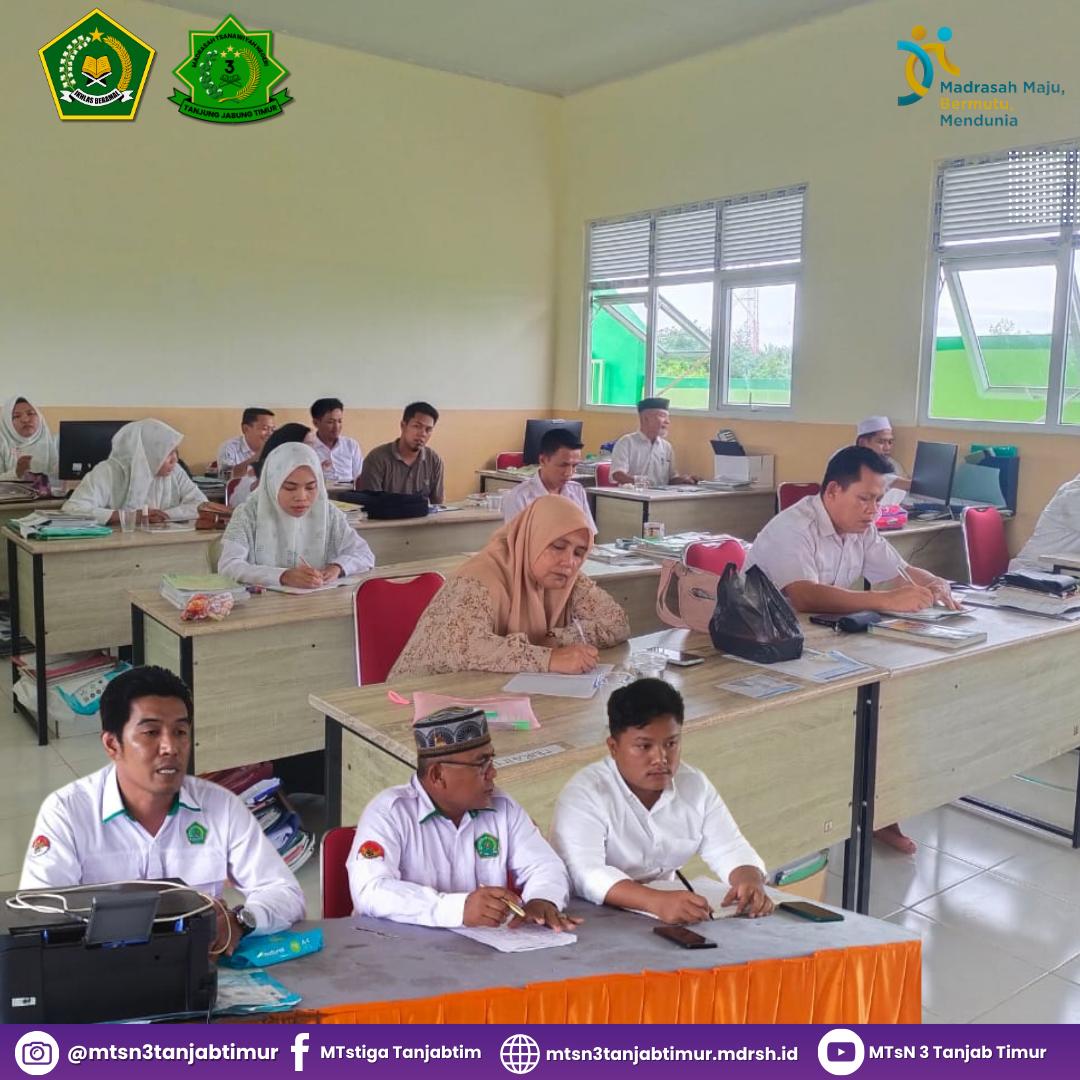 MTsN 3 Tanjung Jabung Timur Gelar Rapat Pembagian Jam Pelajaran Semester Genap