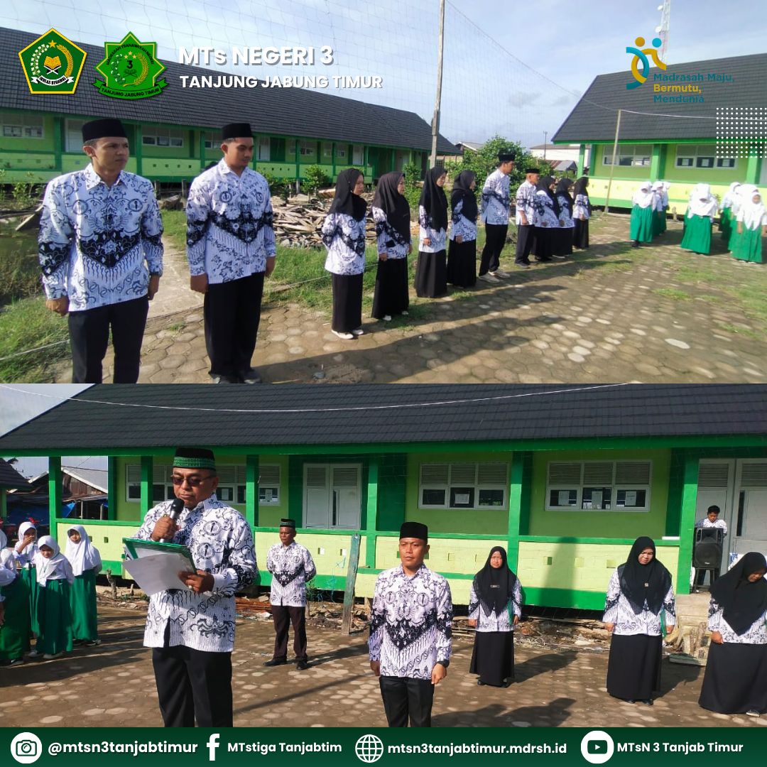 MTsN 3 Tanjung Jabung Timur melaksanakan upacara Hari Guru Nasional dengan penuh khidmat 
