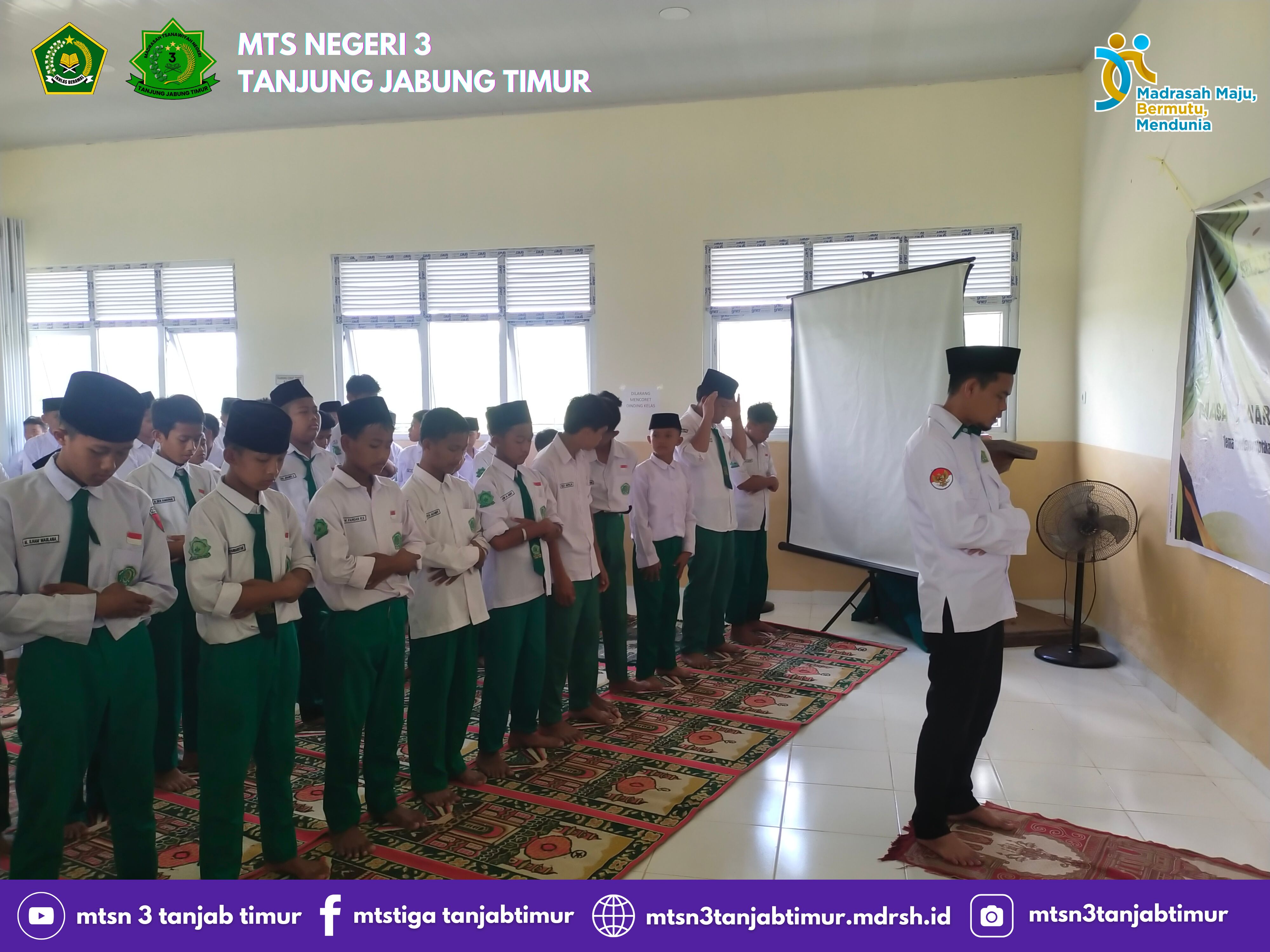 MTsN 3 Tanjung Jabung Timur Inisiasi Gerakan Rutin Sholat Zuhur Berjamaah