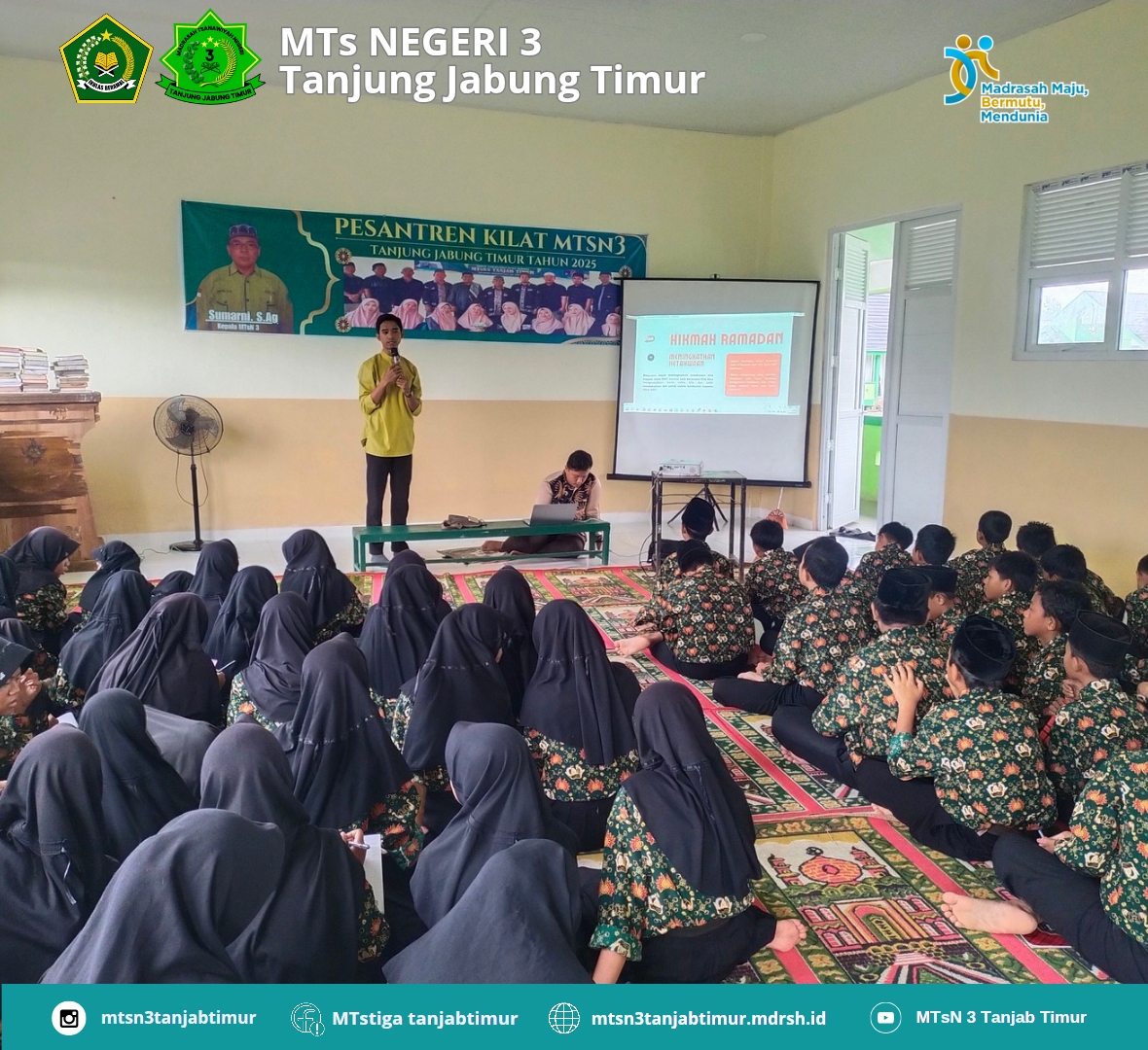 MTsN 3 Tanjung Jabung Laksanakan Pesantren Kilat Hari Ketiga dengan Tema Keutamaan dan Hikmah Puasa