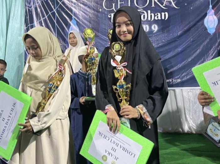 Salsabila, Siswi MTsN 3 Tanjung Jabung Timur Raih Juara 3 Lomba Dai di Gelora Ramadhan Season 9.