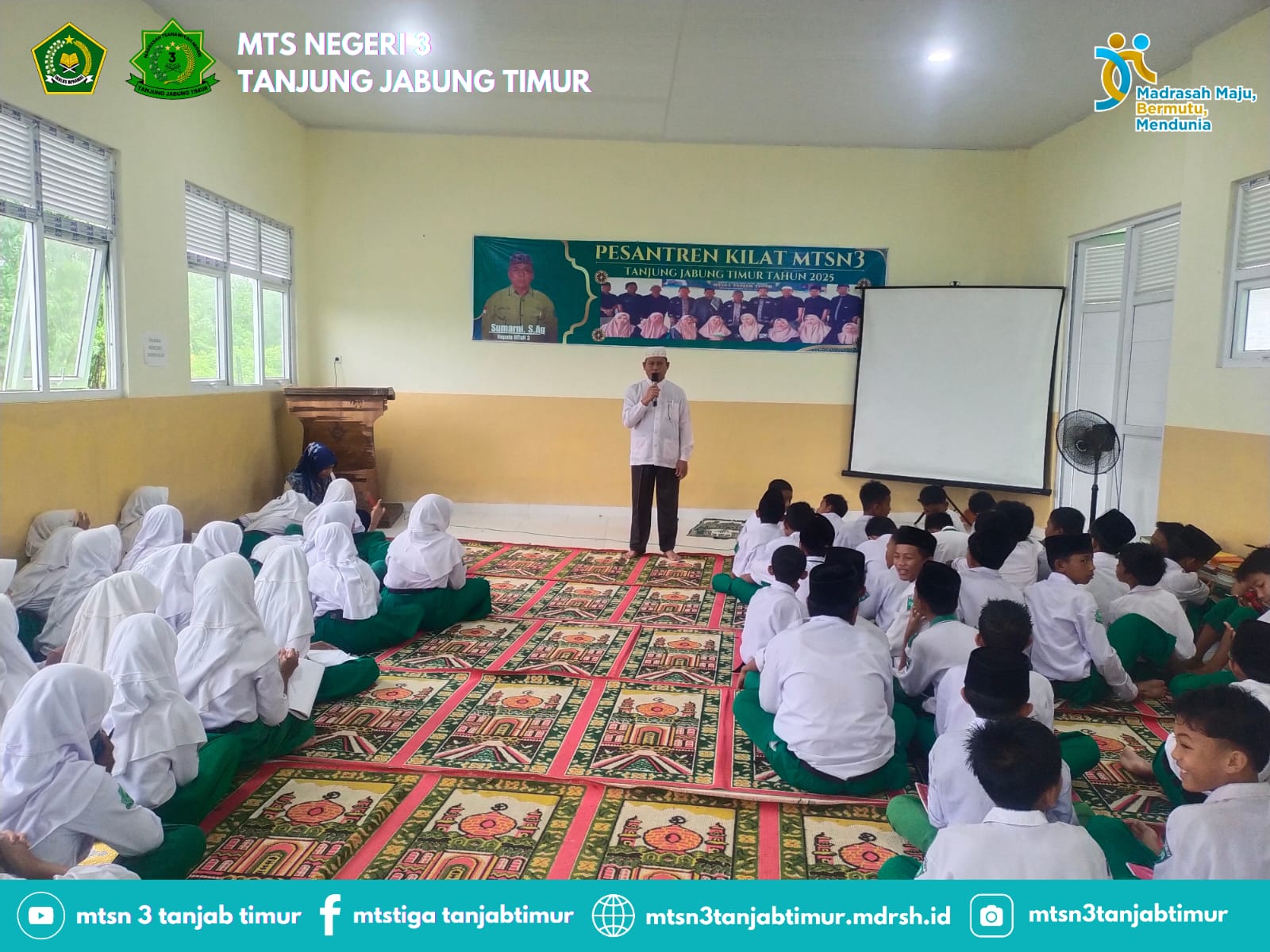 MTsN 3 Tanjung Jabung Timur Laksanakan Pesantren Kilat Hari Kedua dengan Pemateri Abdul Muin, S.Ag