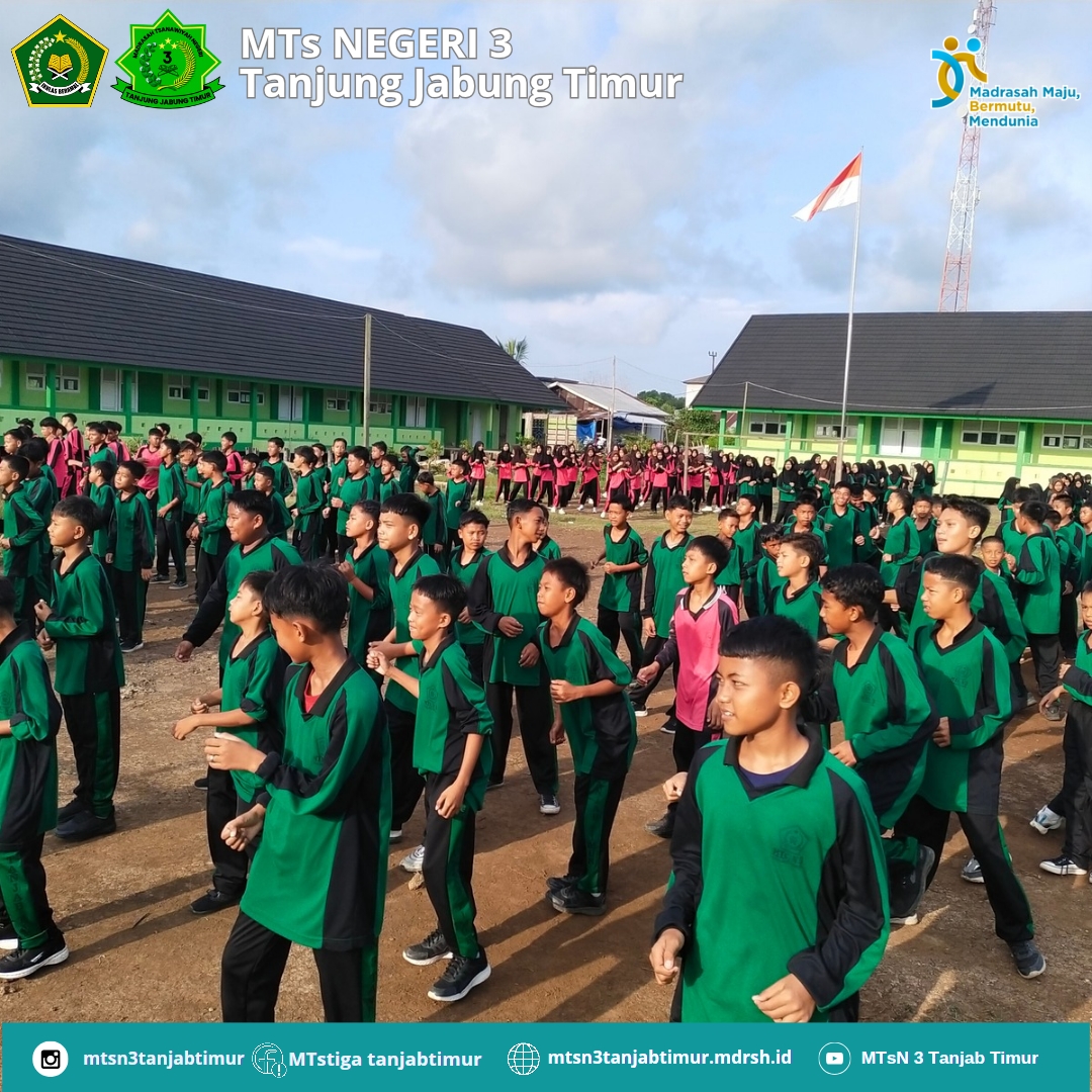 MTsN 3 Tanjung Jabung Timur Perdana Menggelar Senam Indonesia Hebat