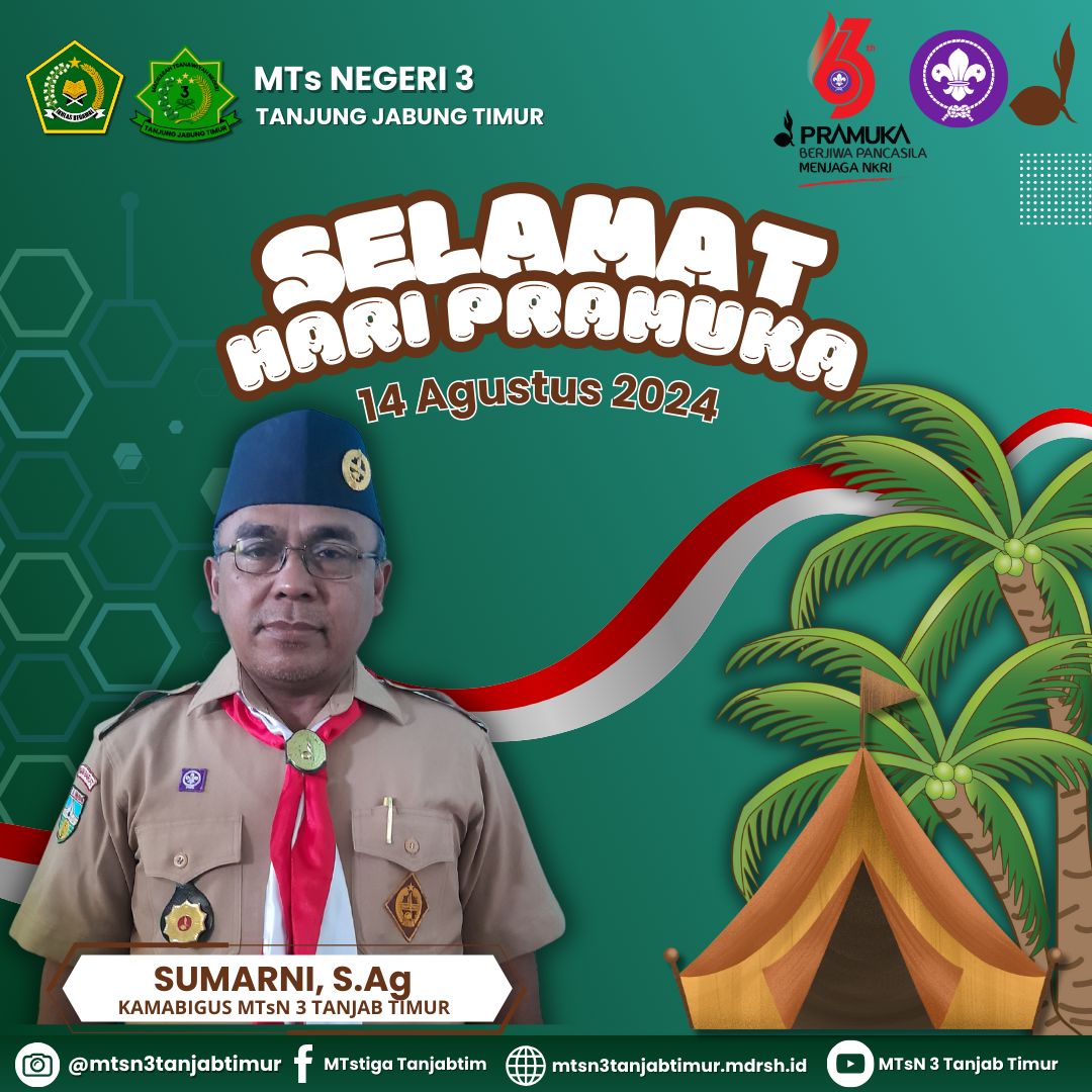 MTsN 3 Tanjung Jabung Timur ikuti upacara Hari Pramuka ke-63 di Kecamatan Mendahara