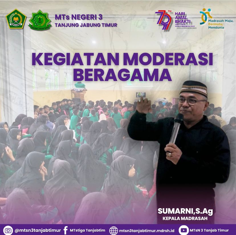 MTsN 3 Tanjung Jabung Timur Ikuti Kegiatan Zoom Moderasi Beragama